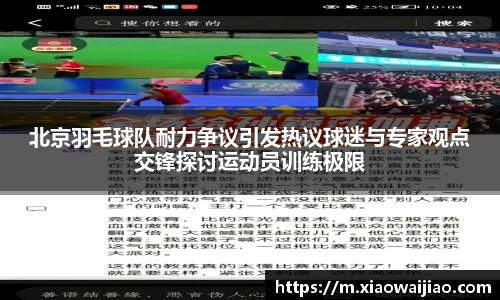 北京羽毛球队耐力争议引发热议球迷与专家观点交锋探讨运动员训练极限